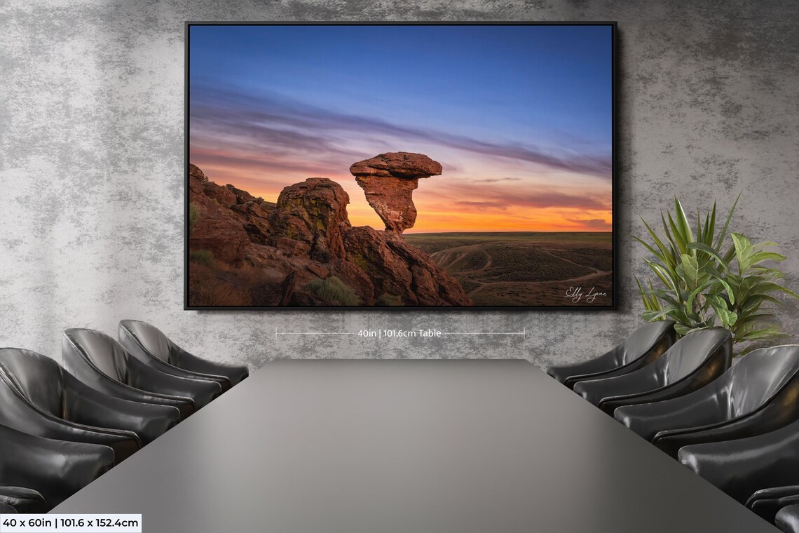 Balanced Rock Sunset Sunrise Mountains Desert Art Print - Image 2