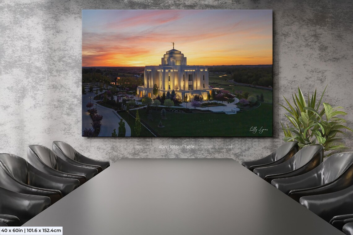 LDS Temple Sunset Art, Meridian Idaho - Image 2