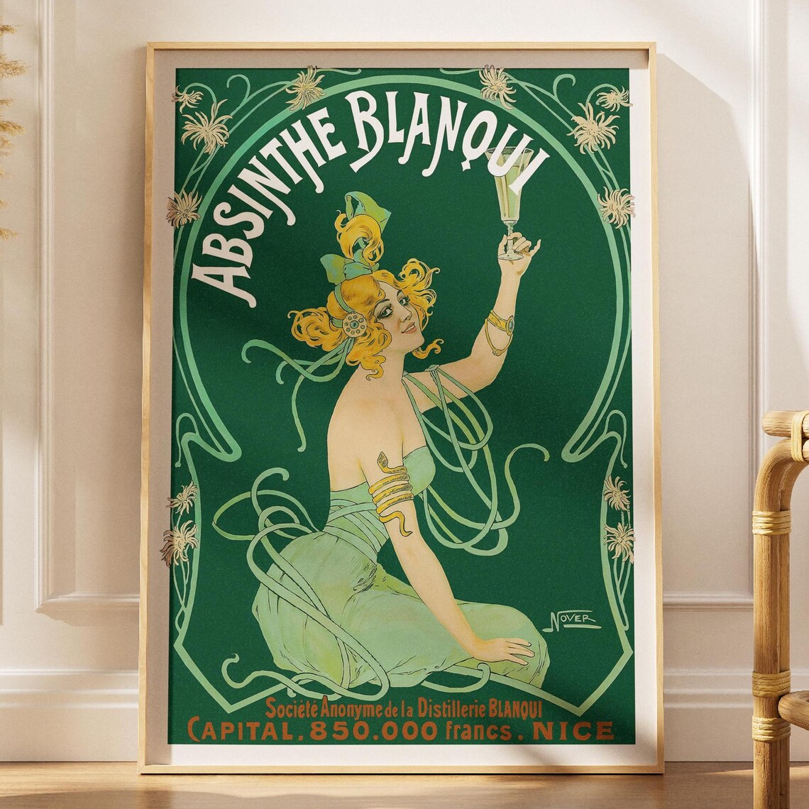 Vintage French Absinthe Advertisement, Art Nouveau Print