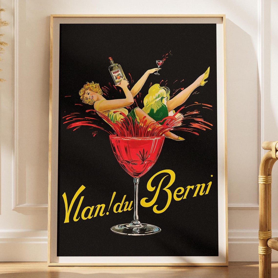 Vintage Belgian Drink Vlan Du Berni Print Cocktail Wall Art Advertisement Poster Digital Download