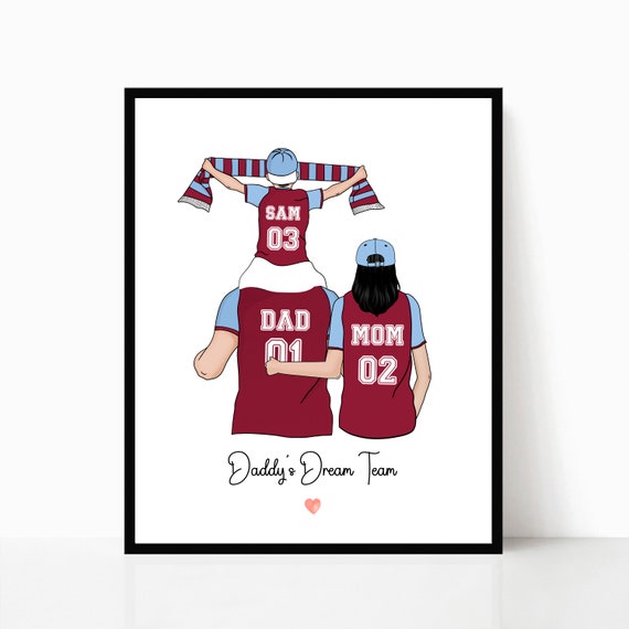 Daddys Birthday Personalised Gift Daddys Team Shirt Print Football Family Print Granddad Dad Birthday Gift Soccer Family