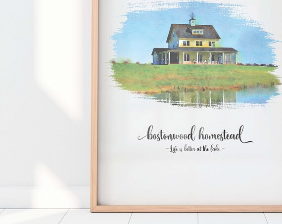 Custom House Portrait - Watercolor