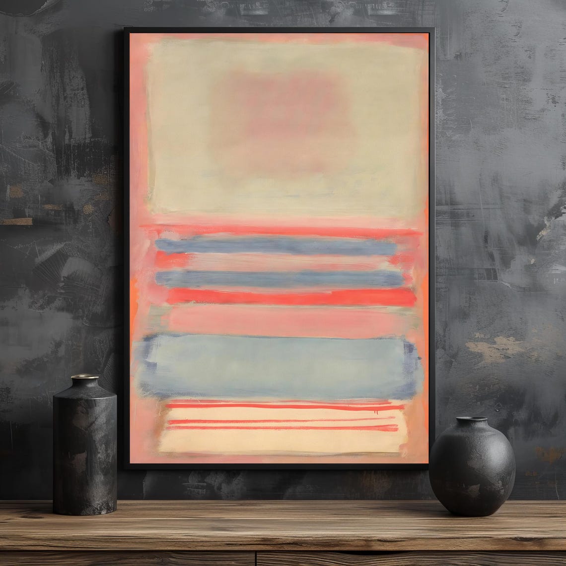 Mark Rothko Style Soft Pastel Stripes Abstract Color Field Art Poster - Image 2