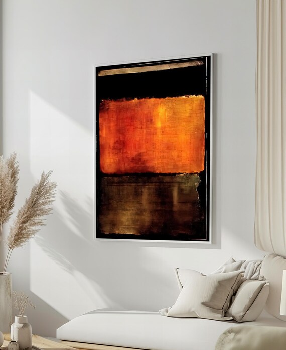 Orange And Black Abstract Painting Mark Rothko Art With Rich Hues For Modern Home Decor Unique Gift Idea