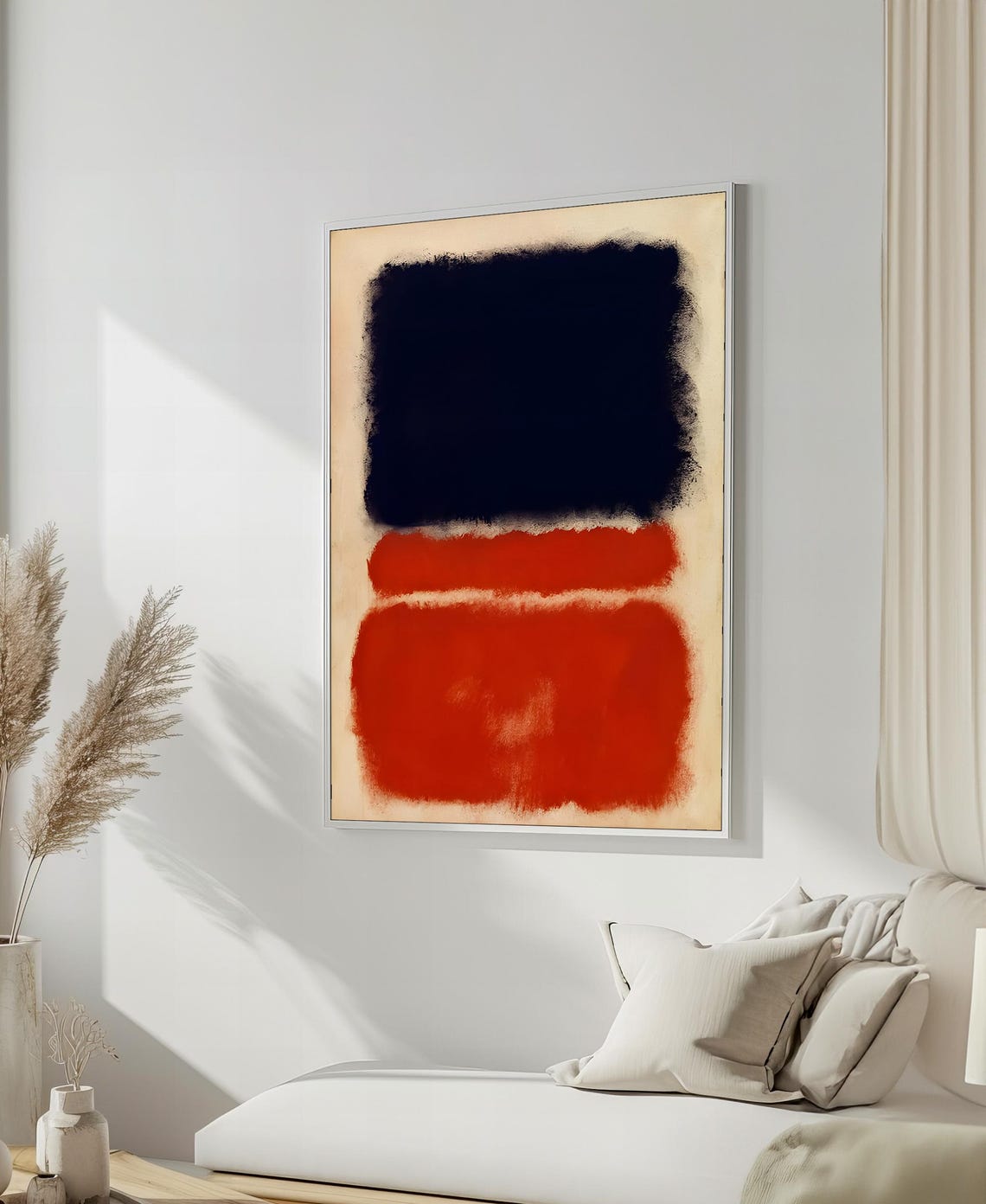 Mark Rothko Style Deep Black And Fiery Red Abstract Art Poster
