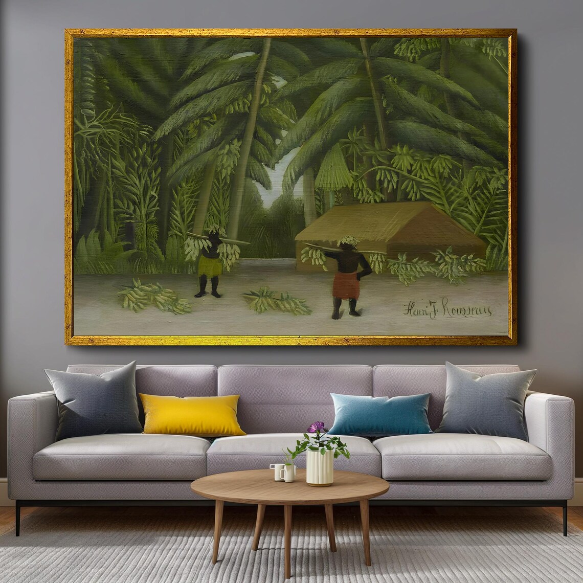 Henri Rousseau Banana Harvest Tropical Village Hut Scene Poster - Image 4