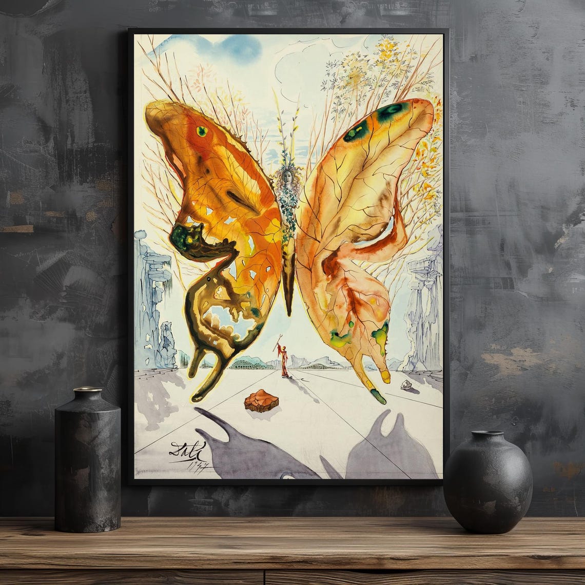 Salvador Dali Venus Butterfly Surrealist Golden Dream Art Poster - Image 2