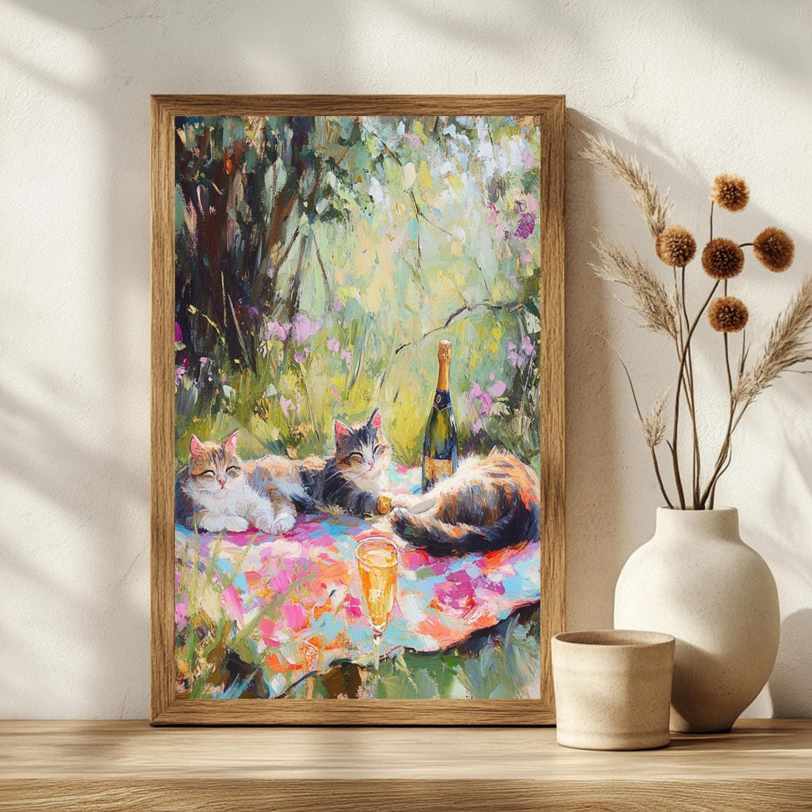 Renoir Cat Picnic Impressionist Art Print - Image 2