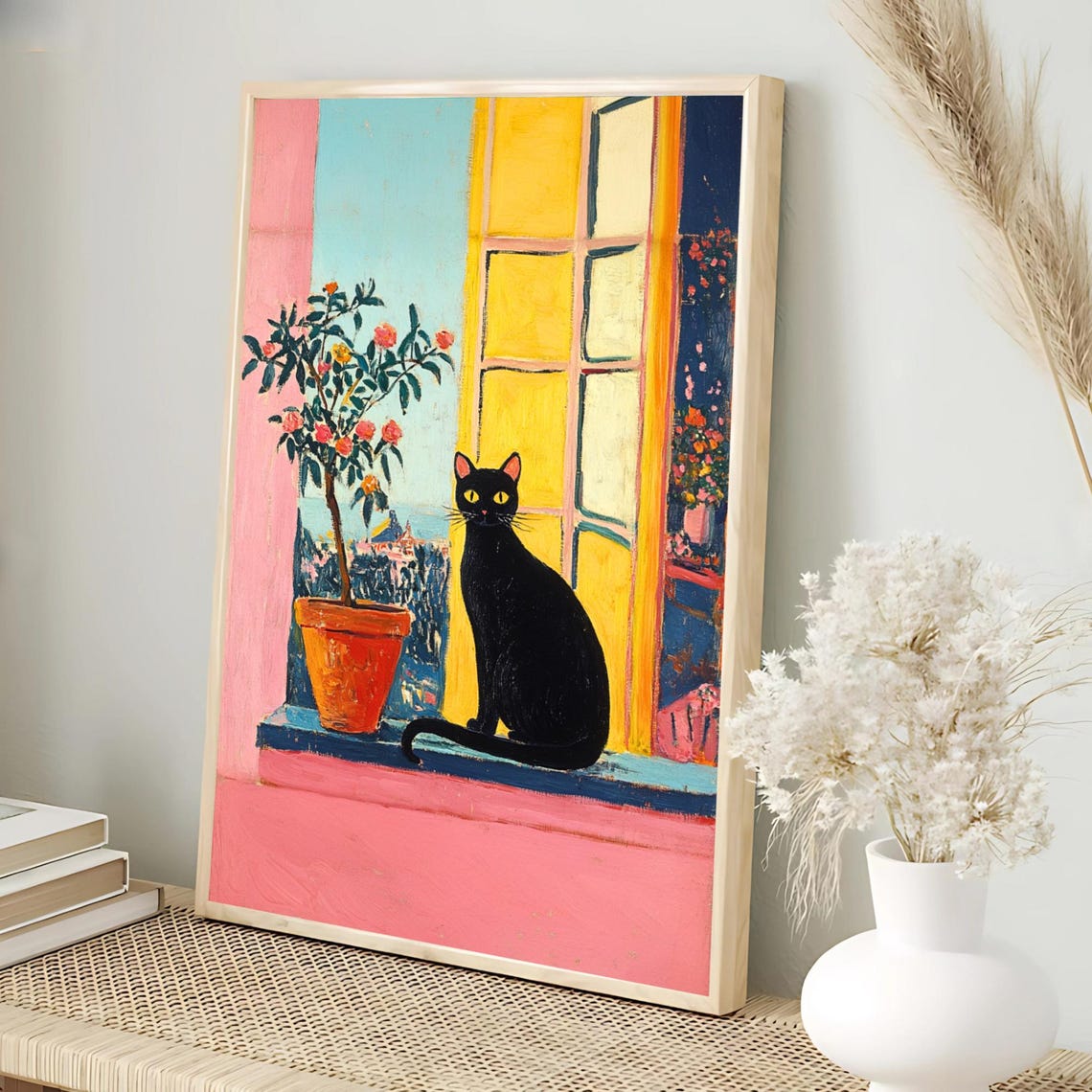 Henri Matisse Black Cat Open Window Art Print - Image 3