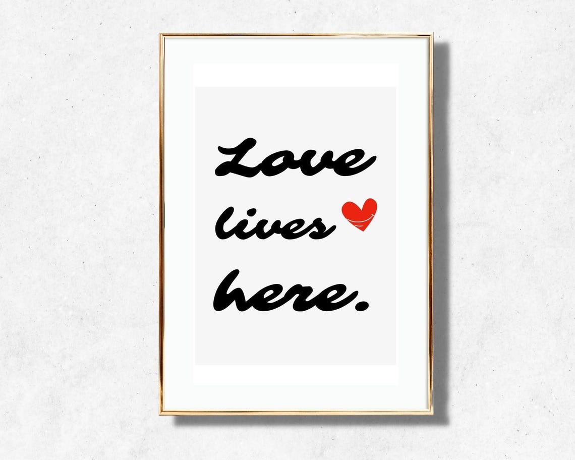 Love Lives Here Quote Script Typography Heart Warm Minimalist Poster - Image 4