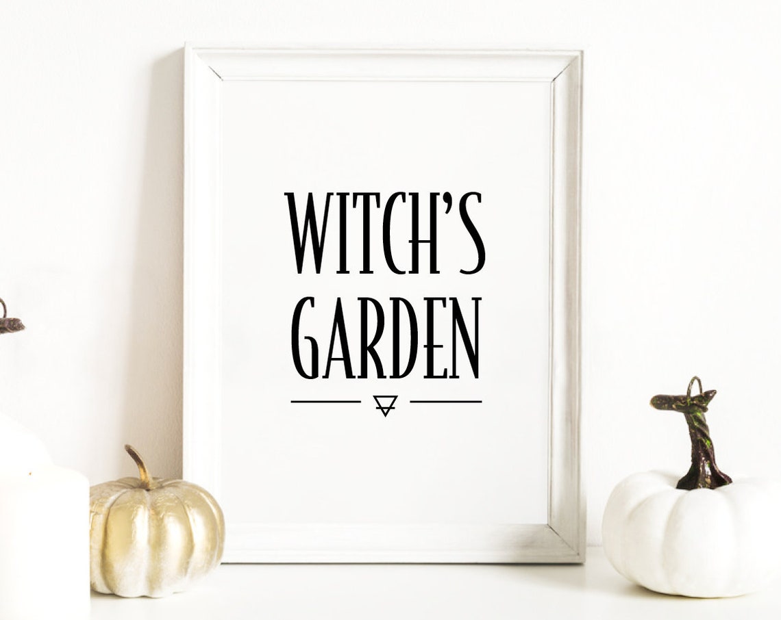 Halloween Prints Witchcraft Print Witch Art Wicca Decor Occult Witchs Garden