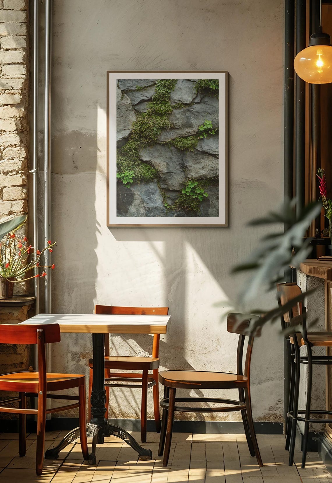 Moss Covered Gray Rock Texture Nature Photography Zen Poster - Image 4
