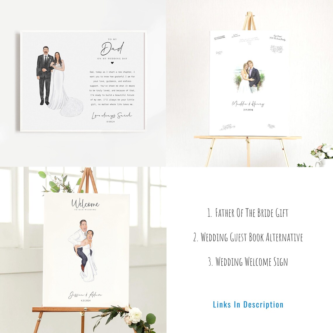Generational Wedding Portrait, Custom Watercolor Gift - Image 2