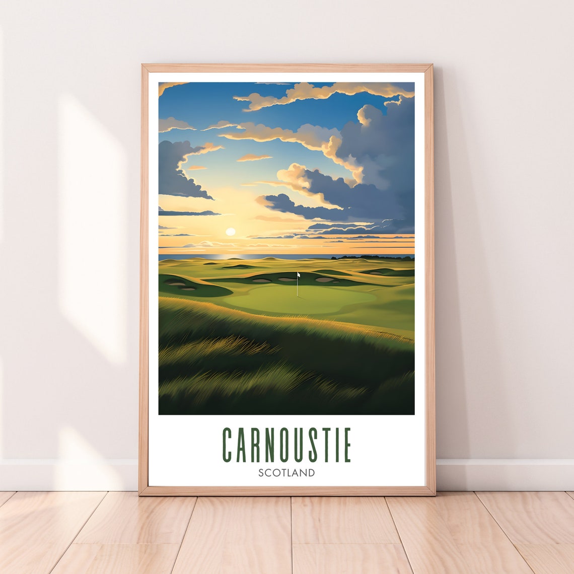 Carnoustie Scotland Sunset Links Golf Course Championship Poster