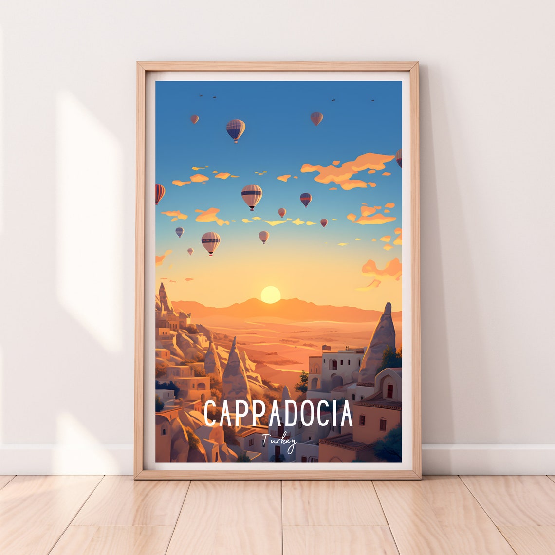 Cappadocia Turkey Hot Air Balloons Sunrise Valley Travel Poster - Image 2