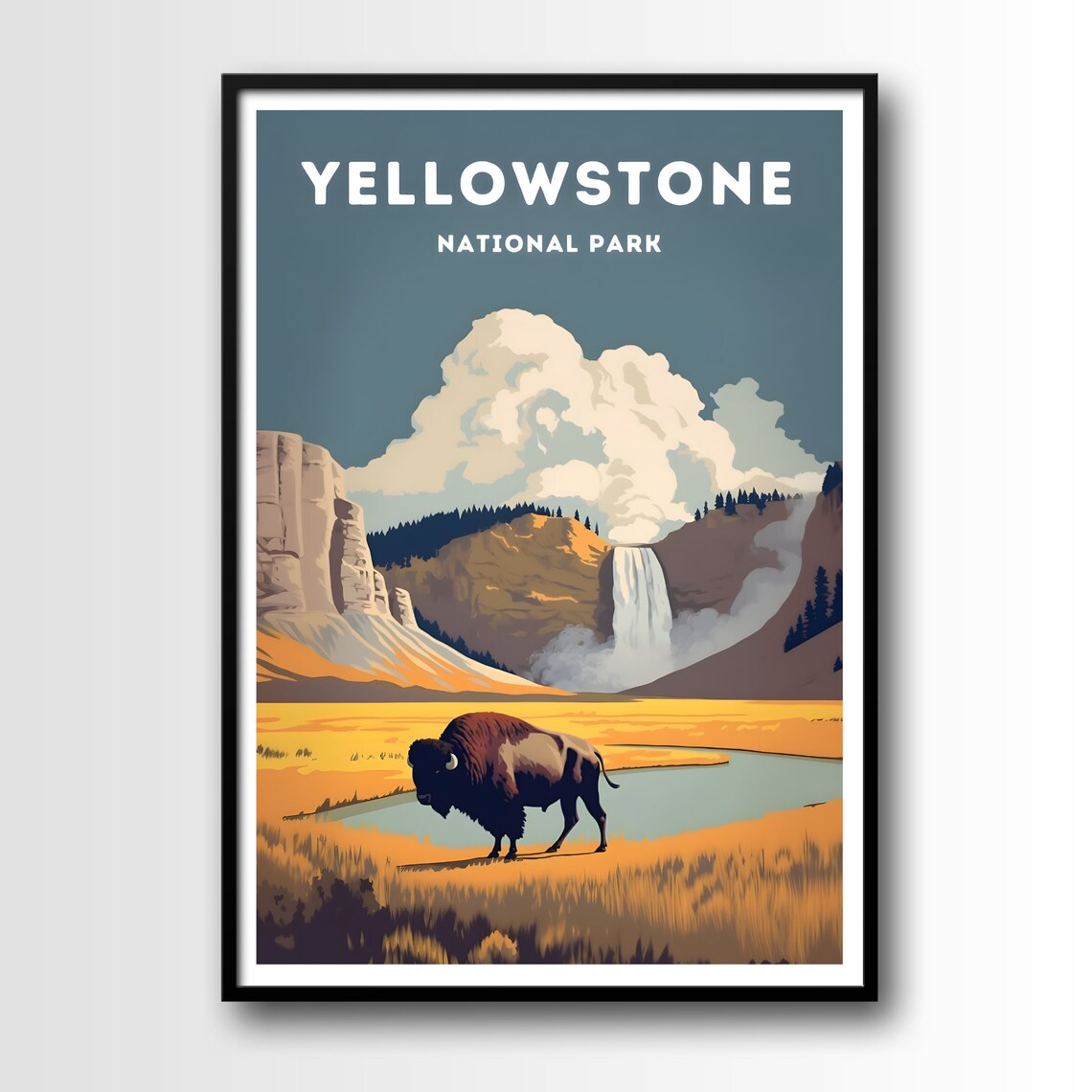 Yellowstone Vintage Travel Poster, National Park Art Print - Image 2