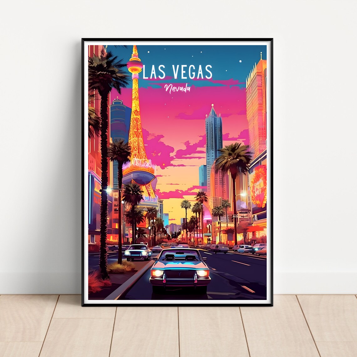 Las Vegas Travel Poster, Nevada City Wall Art Print