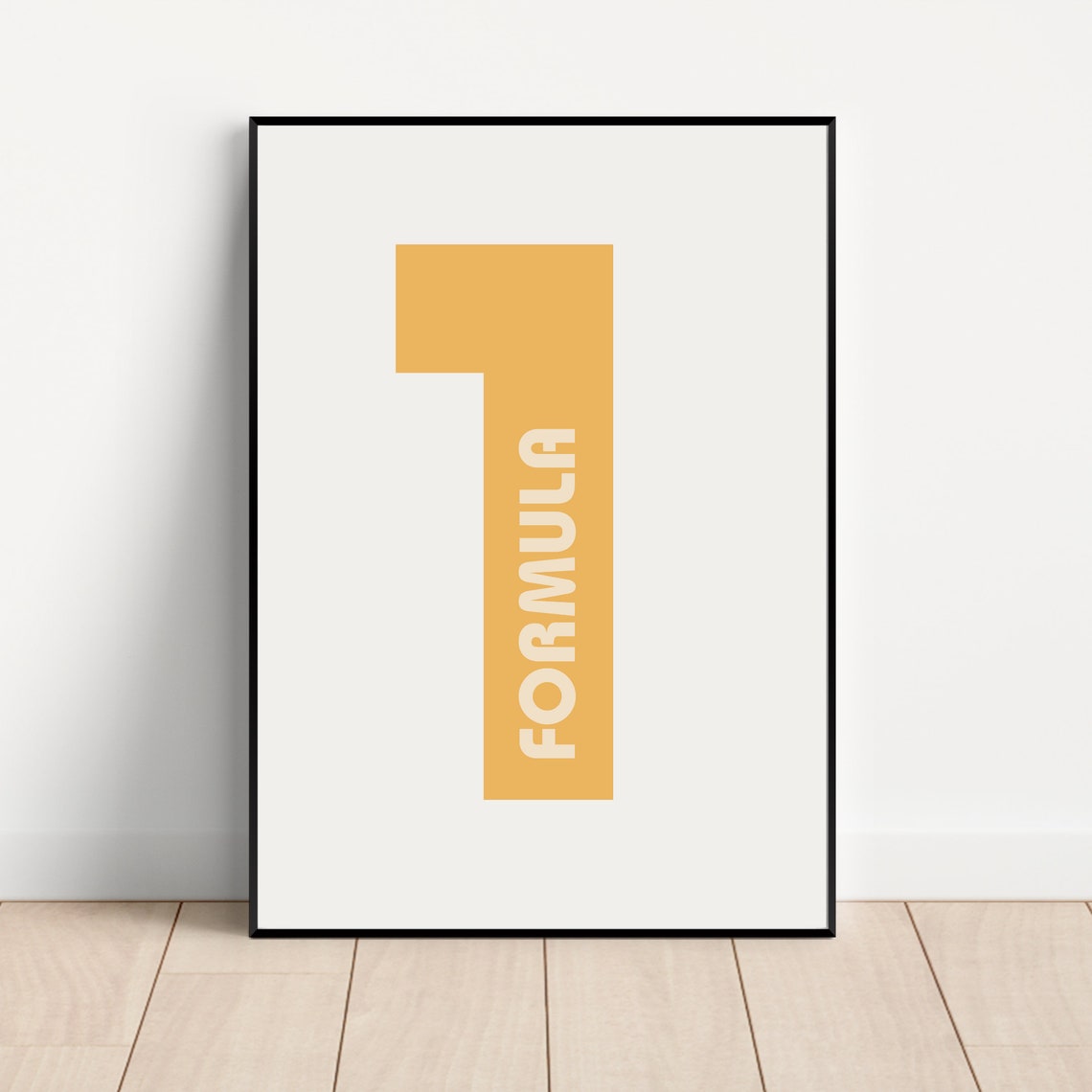 Formula One Big Number One Minimalist Typography Poster Art Decor