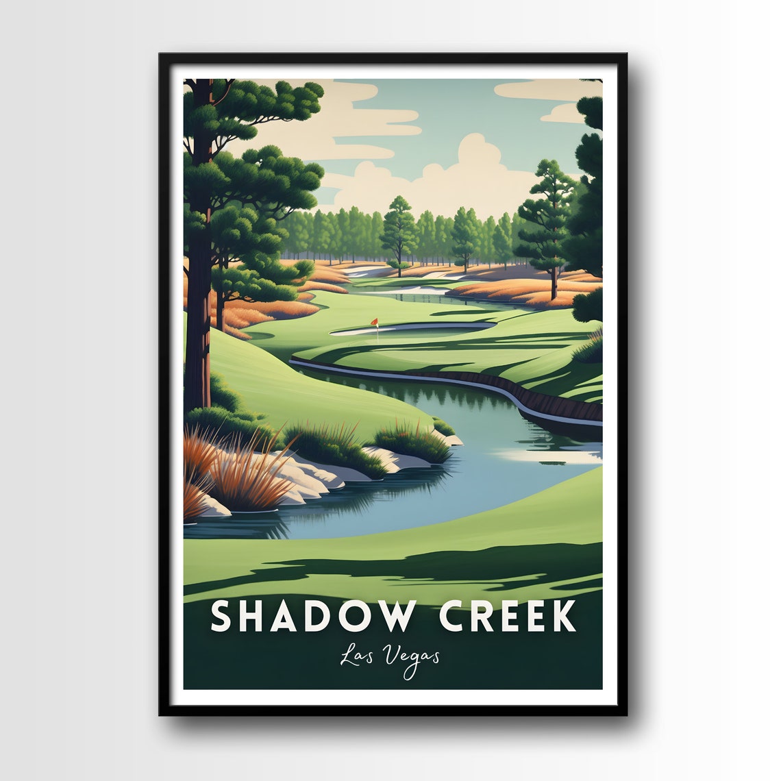 Shadow Creek Golf Course Lake Fairway Las Vegas Travel Poster - Image 2