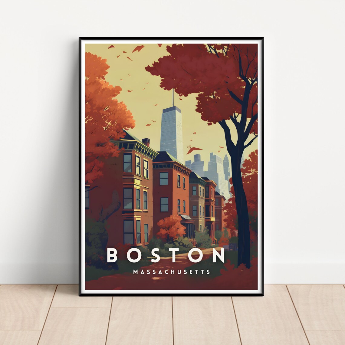 Boston Travel Poster, City Wall Art Print