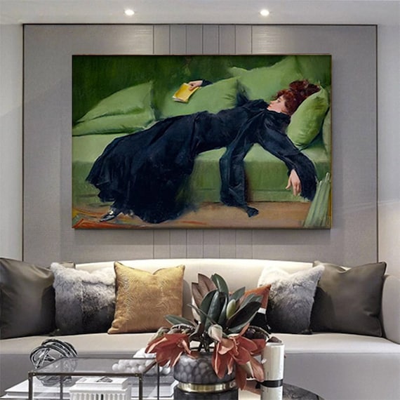 Ramon Casas Decadent Young Woman Wall Decor Exhibition Print Classical Art After The Ball By Fine