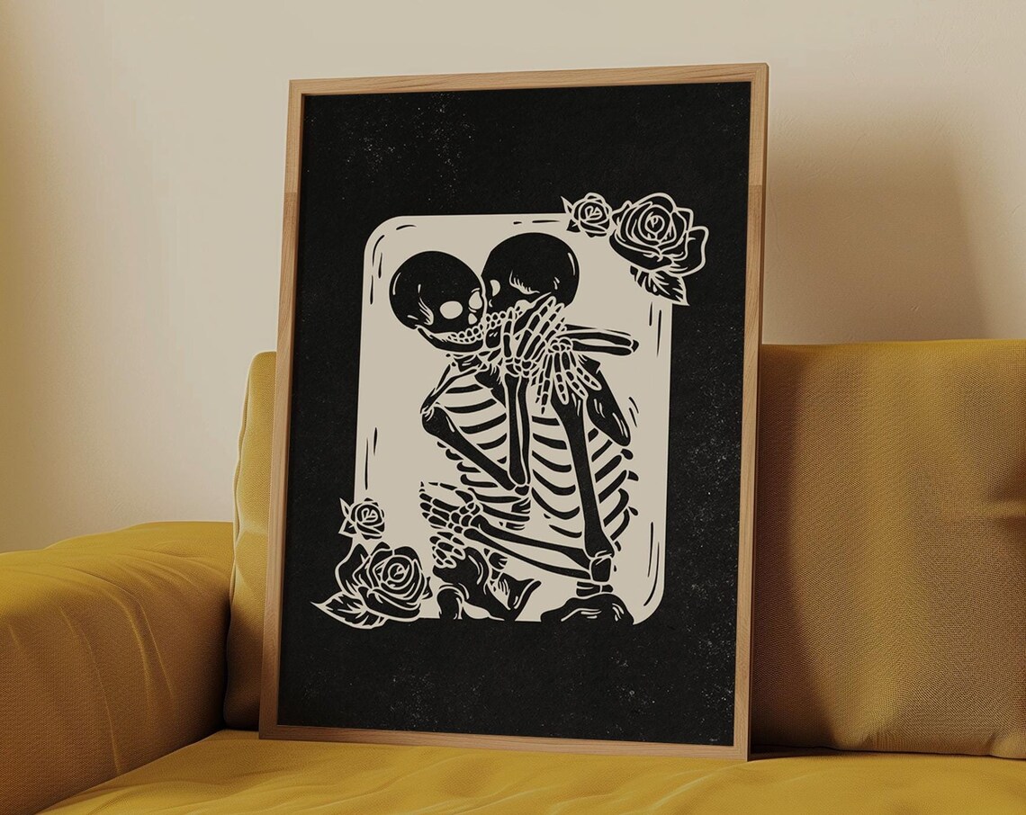 Skeleton Lovers Halloween Decor, Quirky Poster