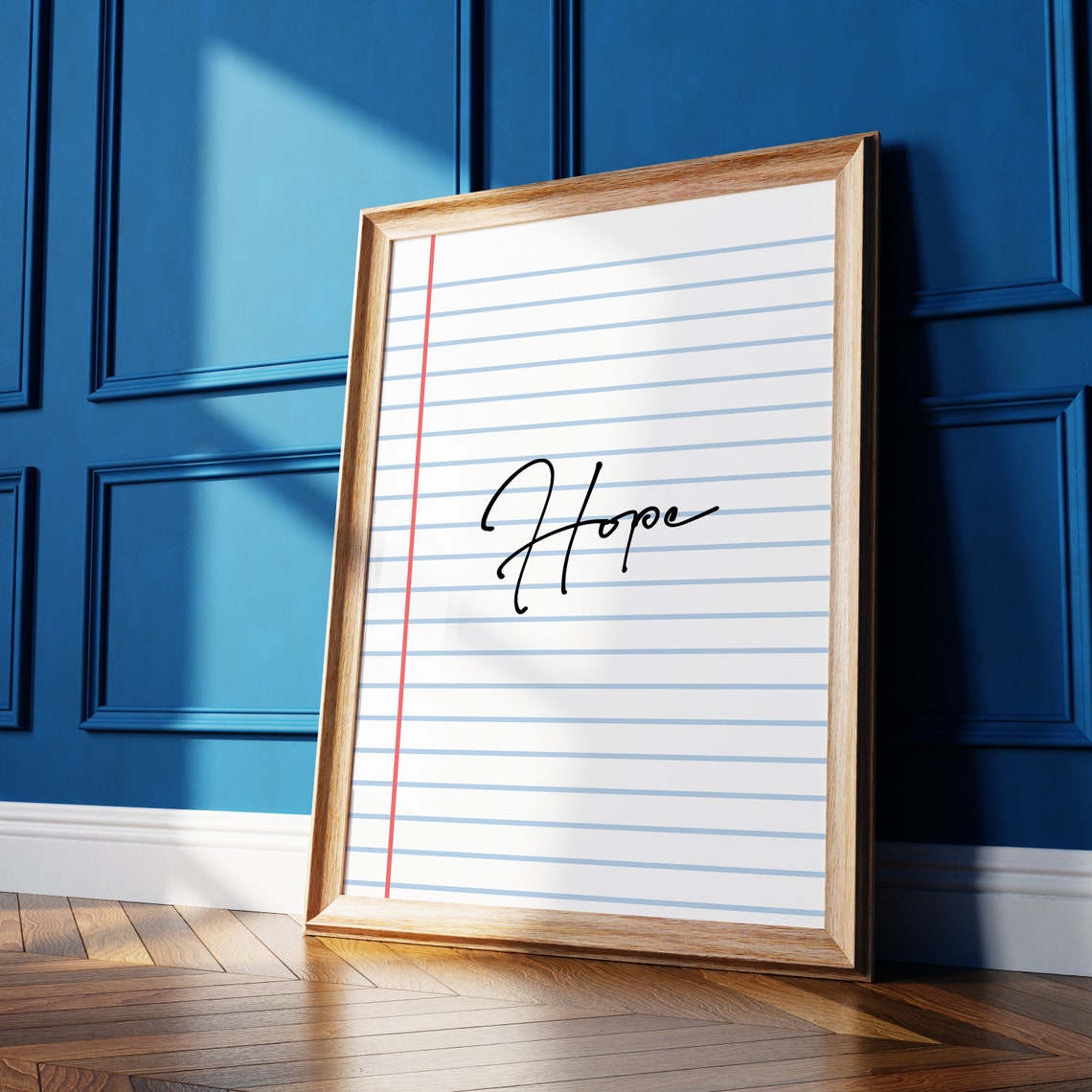 Hope Handwritten Script Notebook Page Minimalist Typography Poster