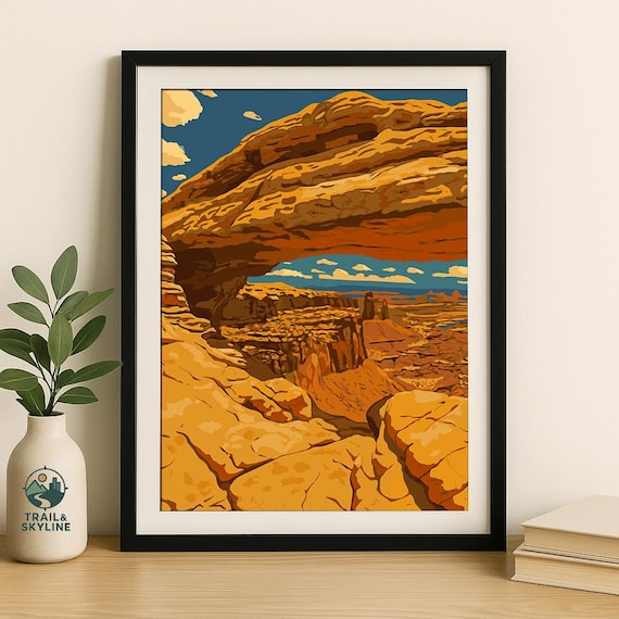 Mesa Arch Canyonlands National Park Vintage Travel Poster Utah Desert