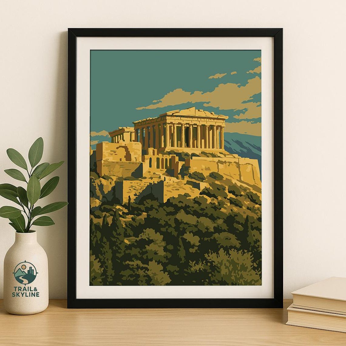 Acropolis Athens Greece Parthenon Ancient Landmark Travel Poster