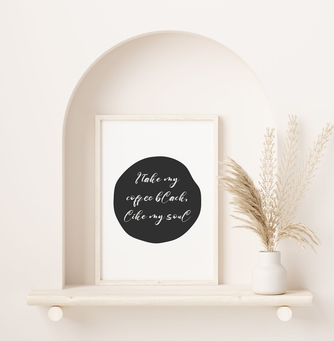 I Take My Coffee Black Like My Soul Art Motivational Quote Kitchen Decor Typography Art Print Instant - Image 3
