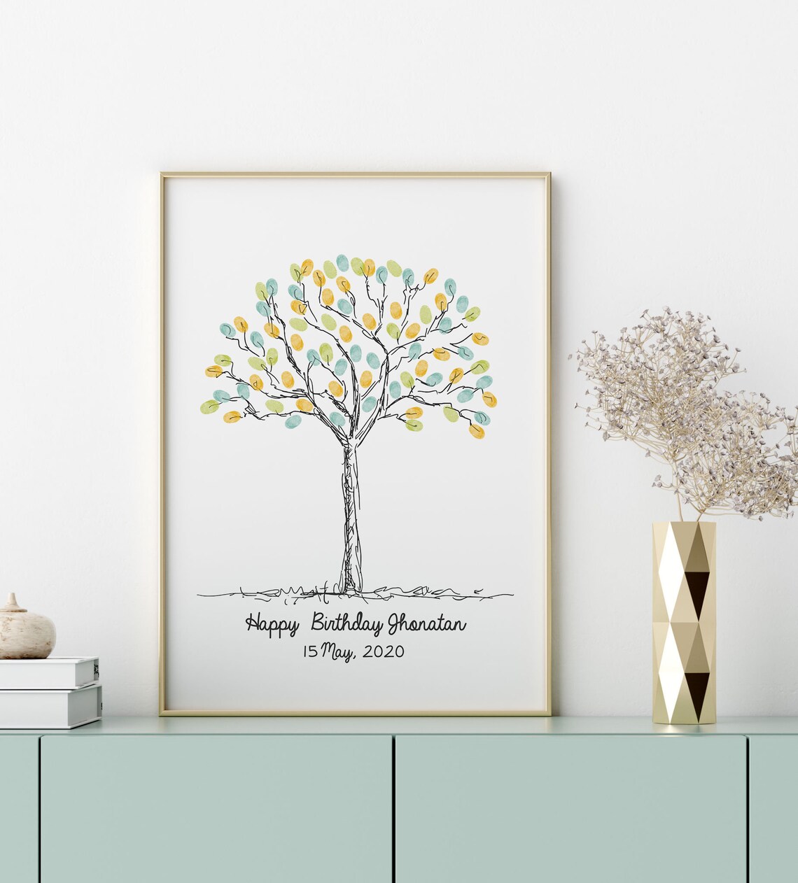 Custom Thumbprint Tree Guest Book Wall Art Print - Image 4