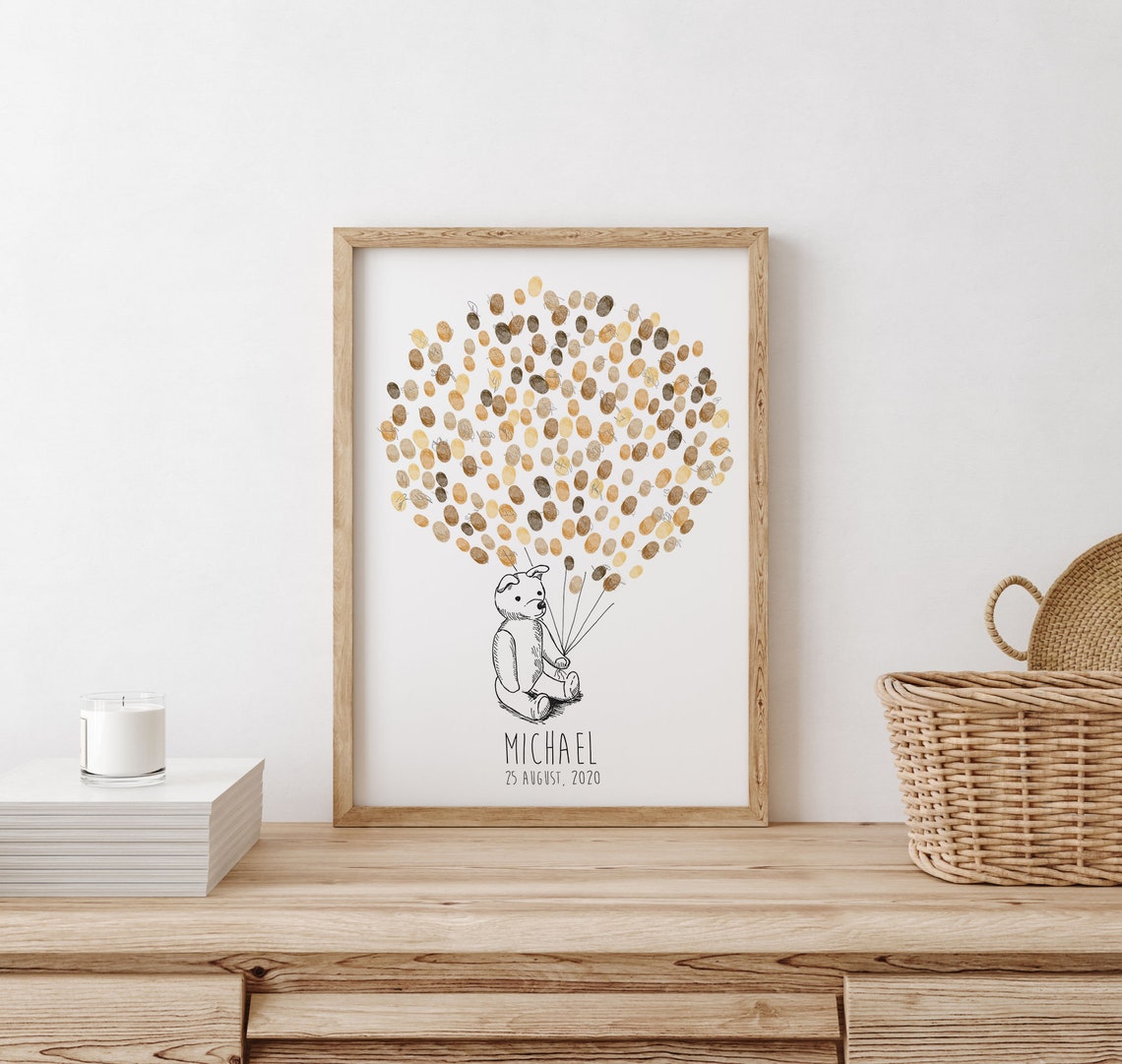 Sketch Bear Guest Book, Custom Baby Shower Art Print - Image 3