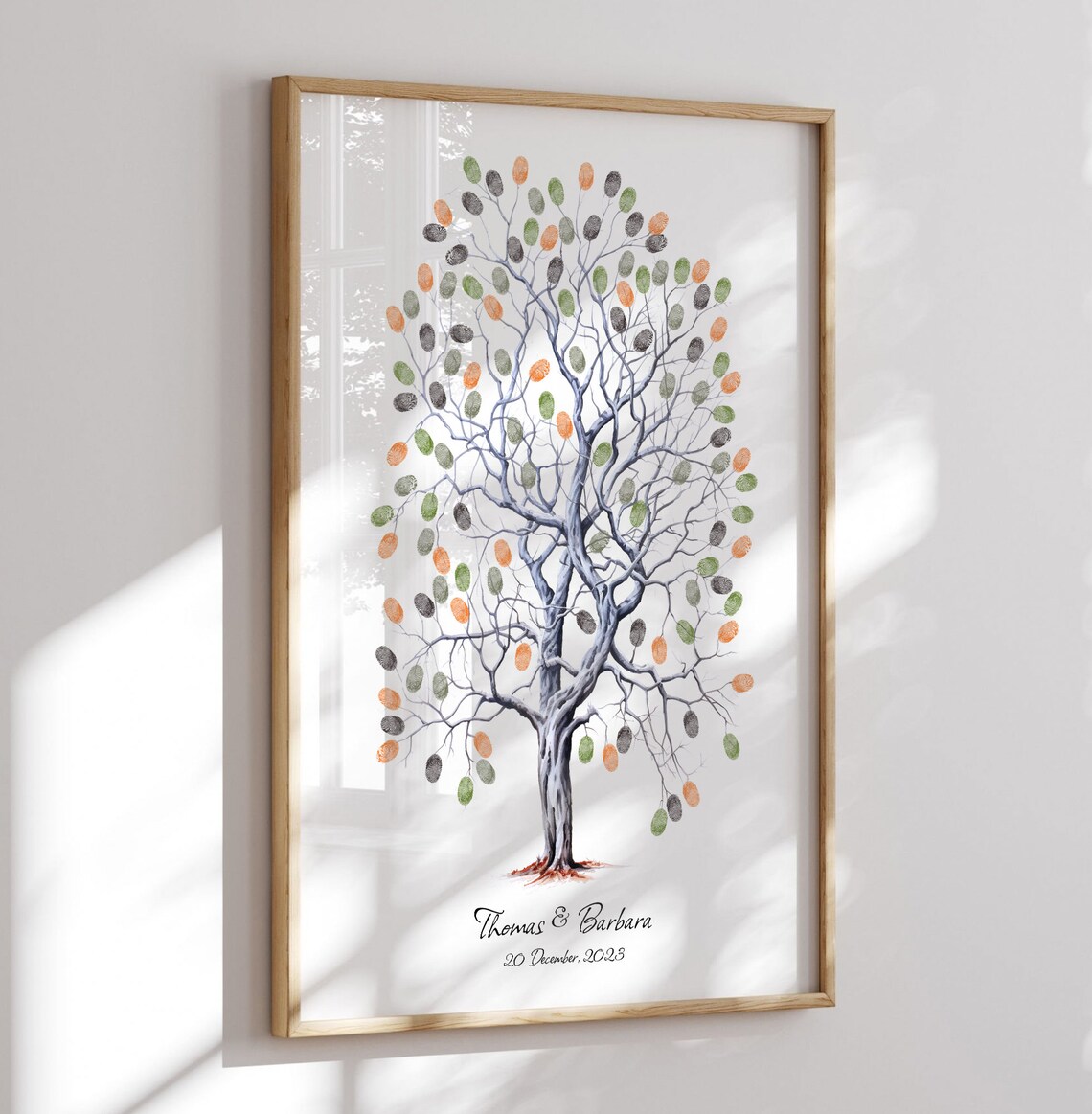 Personalized Tree Fingerprint Guest Book, Wedding Keepsake - Image 3