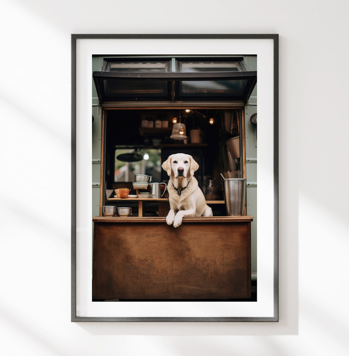 Golden Retriever Food Truck, Playful Kitchen Decor