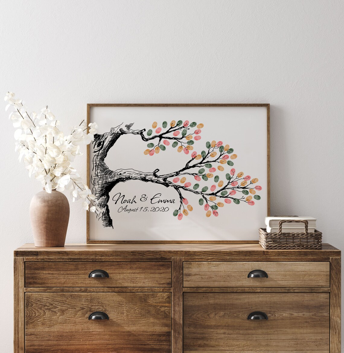 Sketch Thumbprint Tree Wedding Family Art Print - Image 4