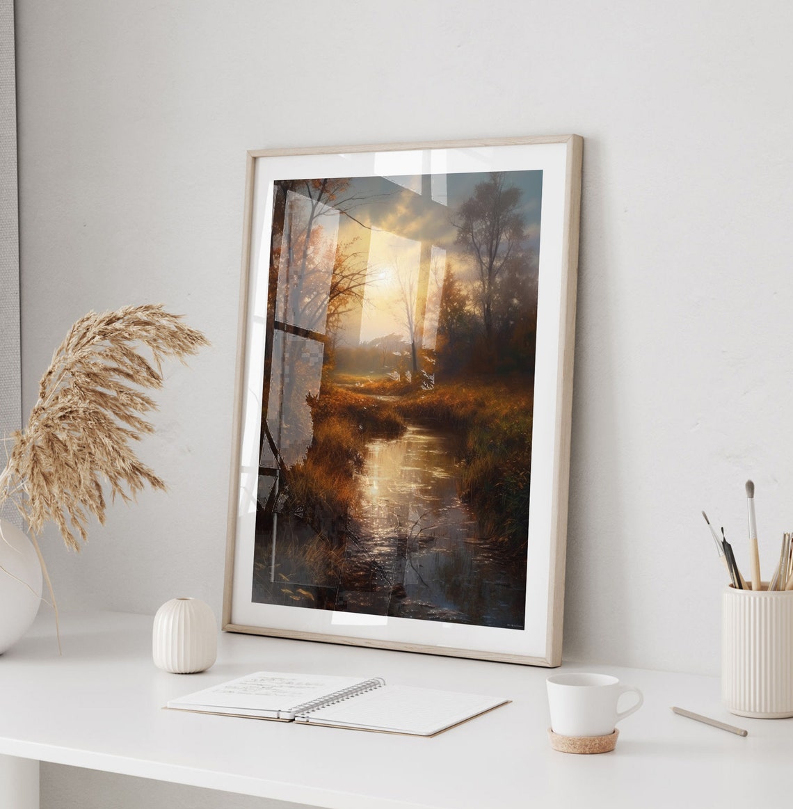 Natures Symphony Realistic Landscape Painting Art Majestic Sky Vibrant Fields And Enchanting Forest Instant - Image 3