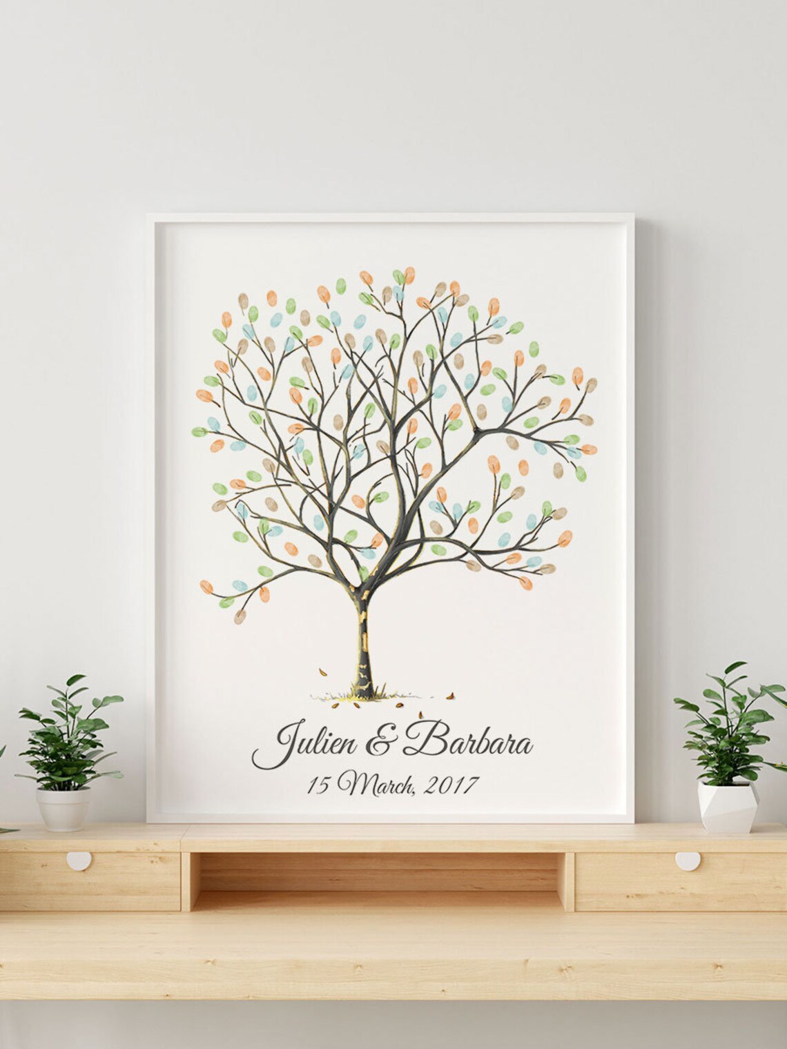 Thumbprint Tree Guest Book, Customizable Wedding Gift - Image 4