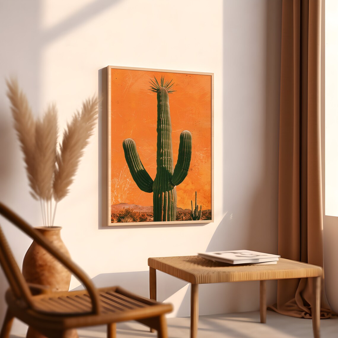 Vintage Western Cactus Art Print, Sonoran Desert - Image 2