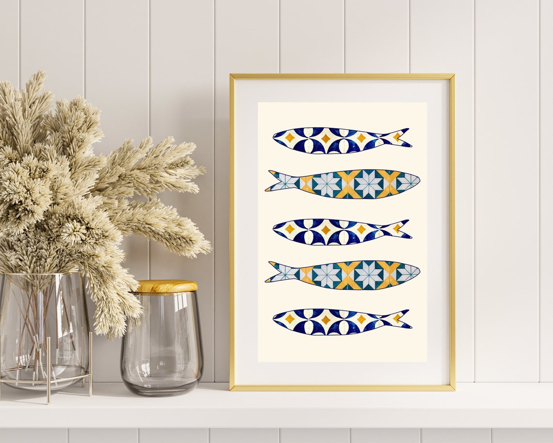 Portuguese Sardine Tile Print, Portugal Kitchen Decor - Image 4