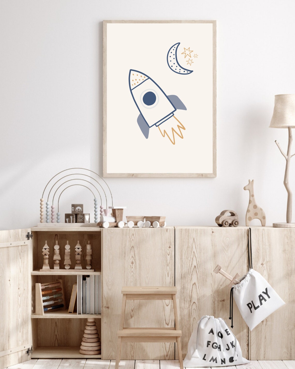 Rocket Ship Outer Space Nursery Art Print - Image 2