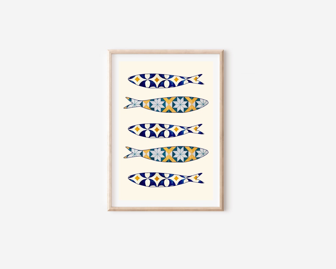 Portuguese Sardine Tile Print, Portugal Kitchen Decor - Image 5