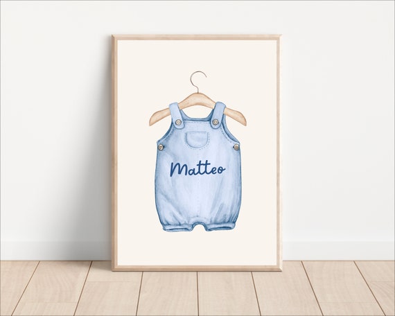 Boho Personalized Baby Boy Name Sing Nursery Poster