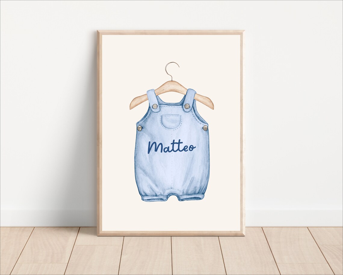 Boho Personalized Baby Boy Name Sing Nursery Poster