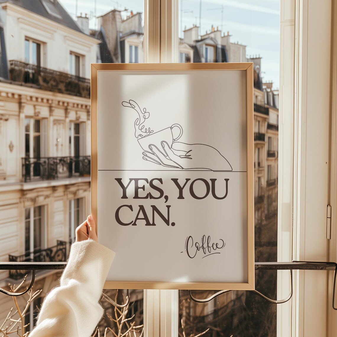 Yes You Can Coffee Art Print, Coffee Lover Gift - Image 3