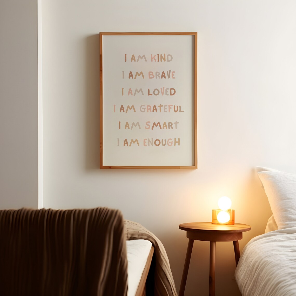 I Am Kind, I Am Brave Nursery Affirmation Wall Art Print - Image 3