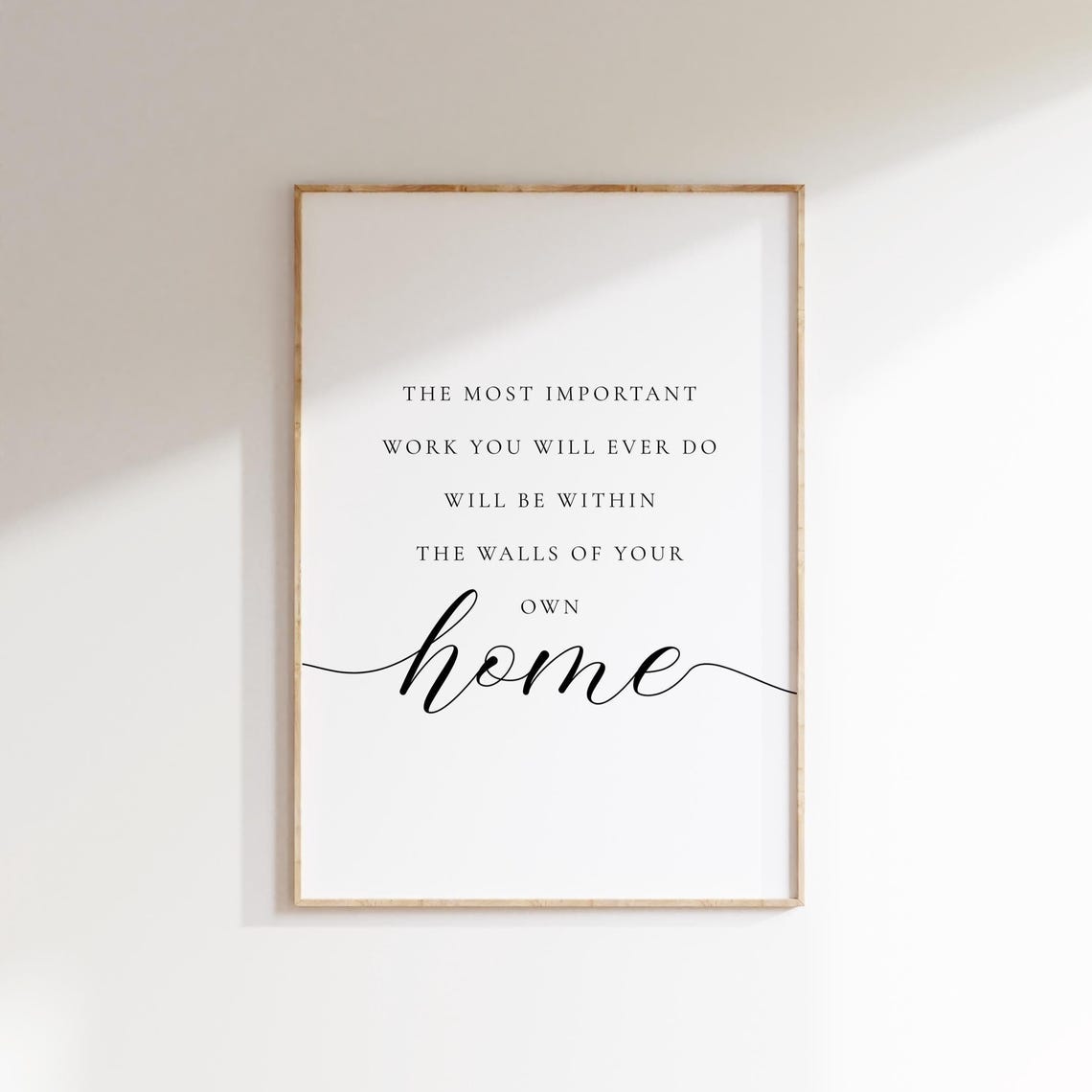 The Most Important Work Quote Home Quote Wall Art Living Room Wall Art Family Quote Living Room Prints Family Print