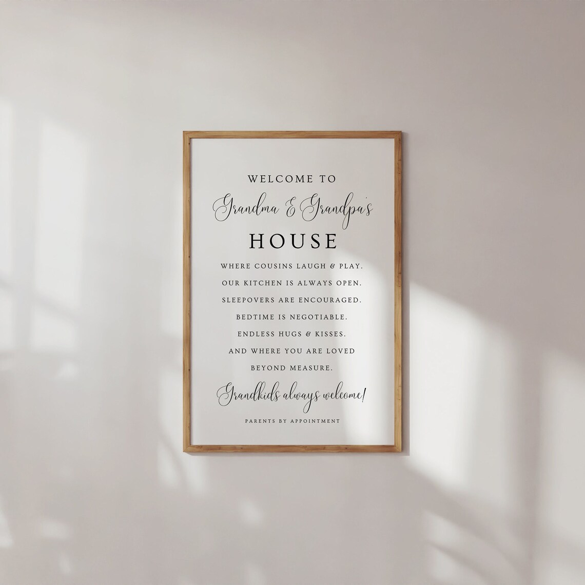 Welcome To Grandma & Grandpa's House Art Print