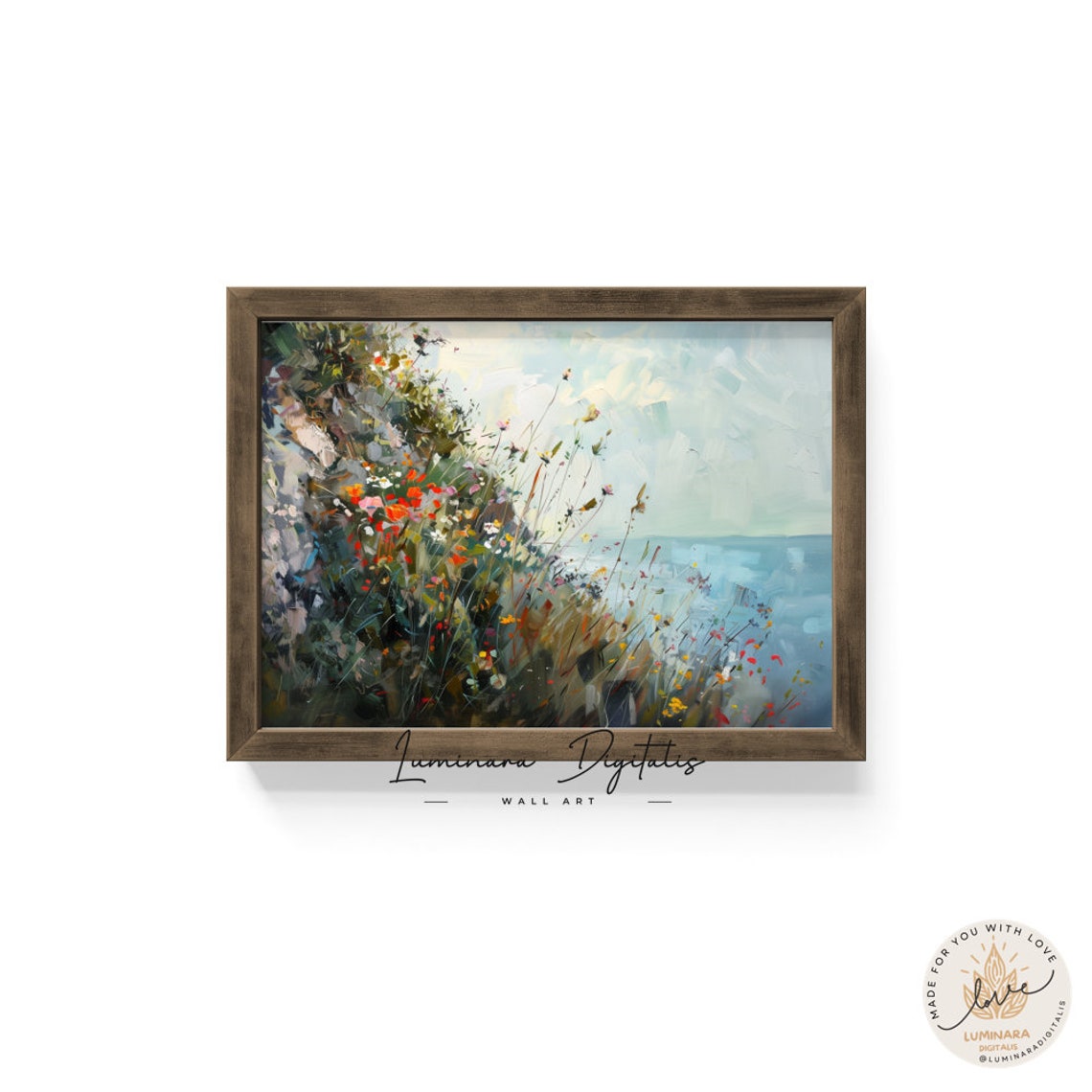 Coastal Cliffside Wildflowers Overlooking The Sea Impressionist Poster - Image 6