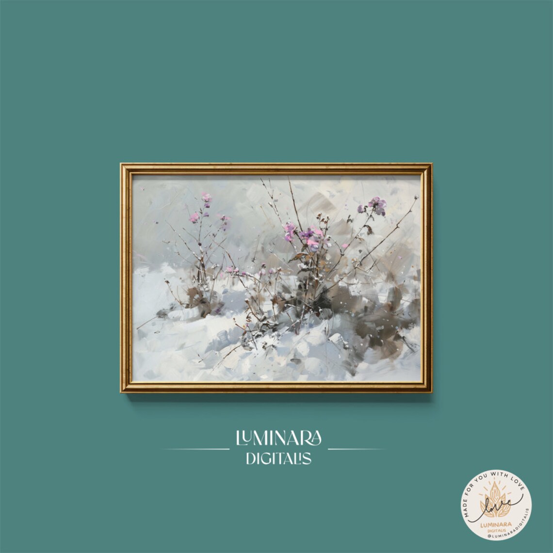 Wall Art Snowy Floral Impressionist Print 169 Elegant Home And Office Wall Art Dcor Luxury Artwork