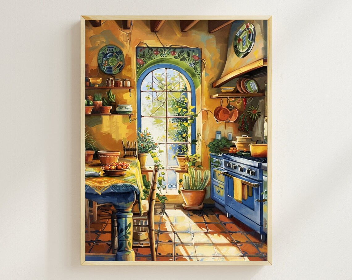 Mexico Kitchen Watercolor Housewarming Gift Poster
